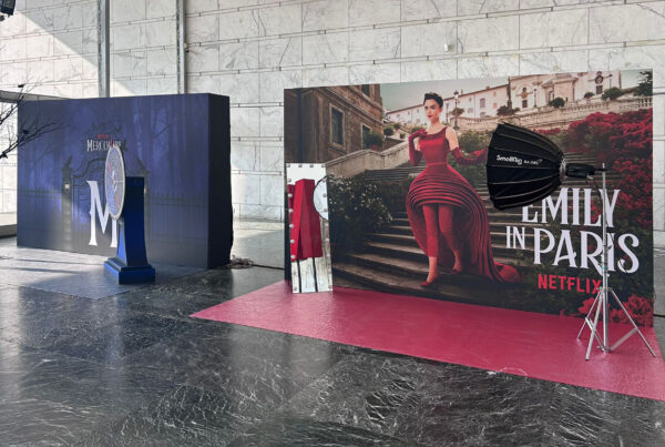 Allestimento anteprime film Netflix vista generale sala Palazzo dei Congressi Roma